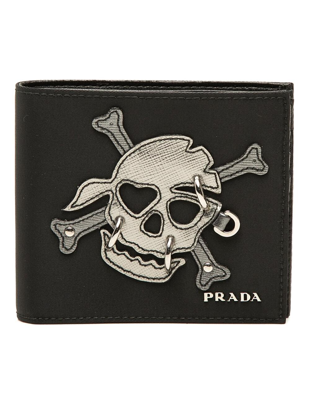 Prada Tessuto Patchwork Skull Pierced #372248P40B